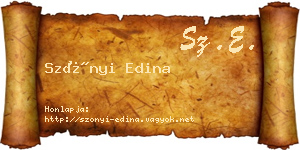 Szőnyi Edina névjegykártya